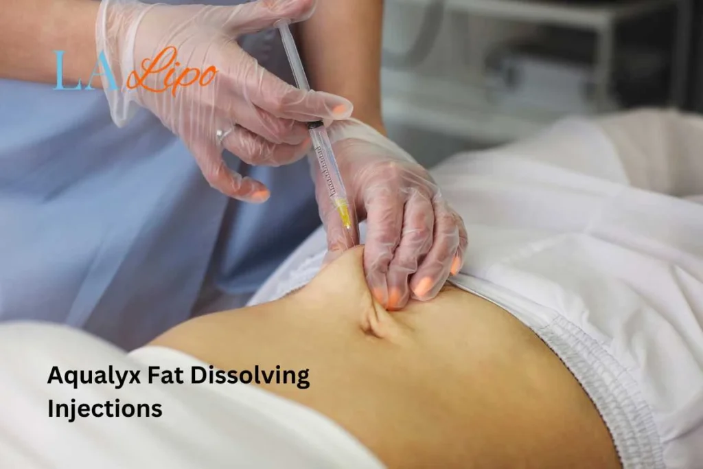 woman having fat dissolving injections Bournville in the stomach