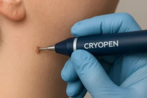 Person receiving skin tag removal Bournville