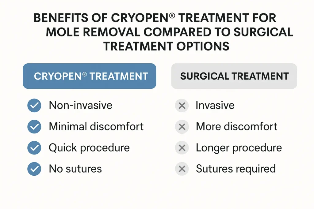 Benefits of facial mole removal Bournville - call our team today to book a consultation